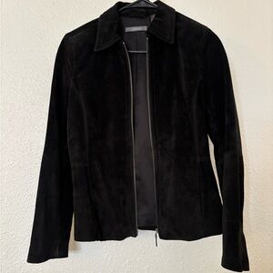 Liz Claiborne Black Suede Zip Jacket